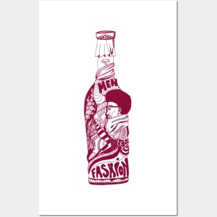 Burgundy Fashion In A Bottle Posters and Art